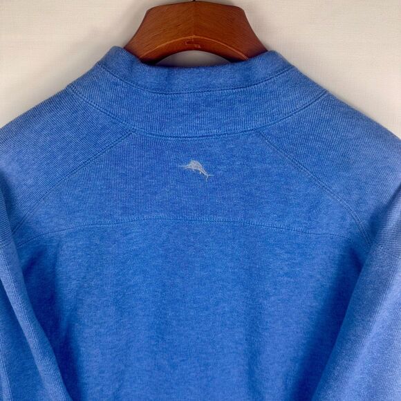 Tommy Bahama Mens Size XL 1/4 Zip Quarter Zip Jacket Long Sleeve Reversible Blue - Picture 3 of 8